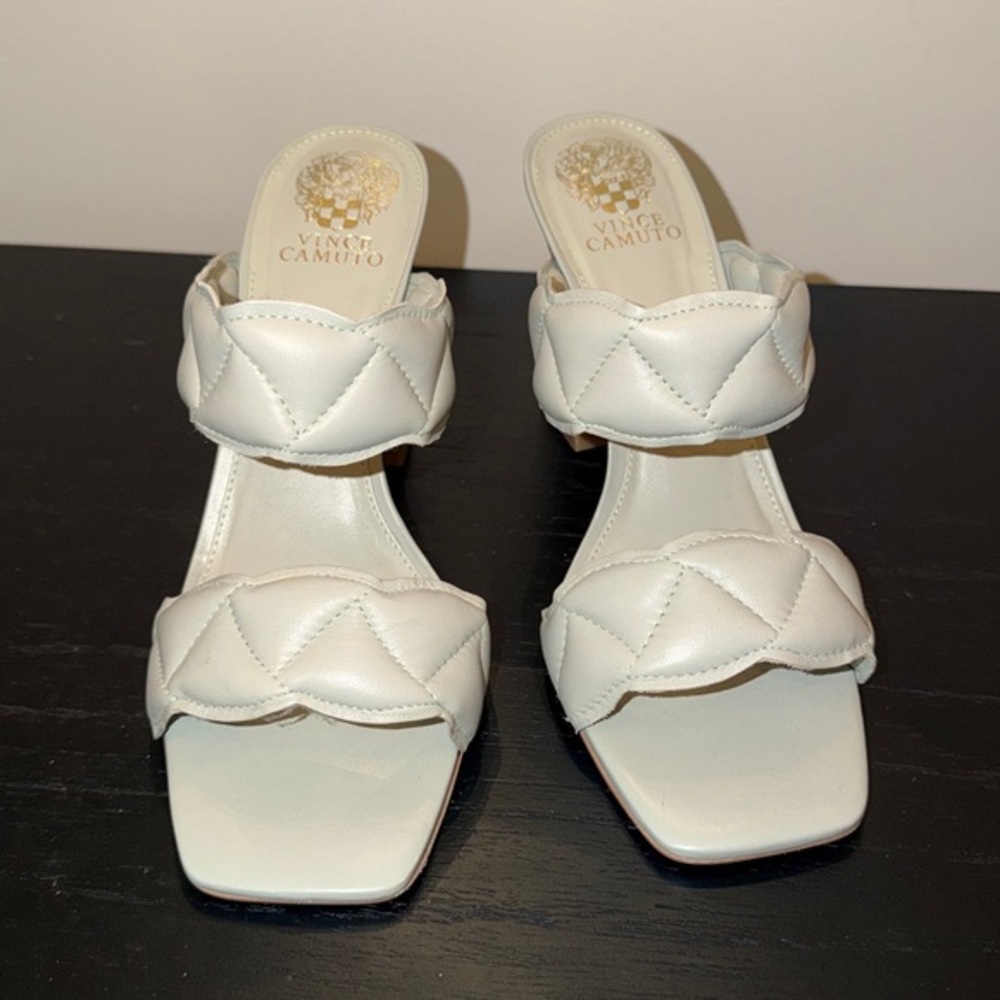Vince Camuto Renneya Block Heel 2 Strap Sandal Open Toe Aqua Womens Size 10